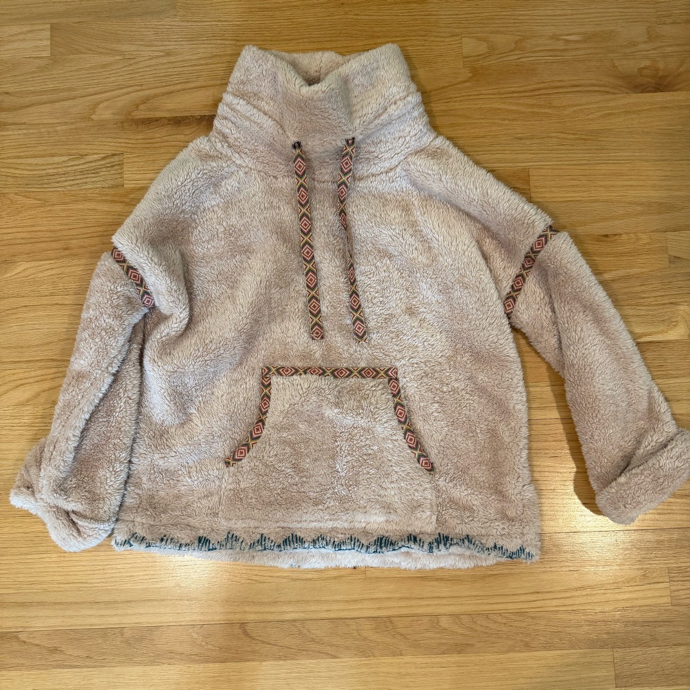 Sundance mountain loft fleece plush lightweight pullover top Small NWOT